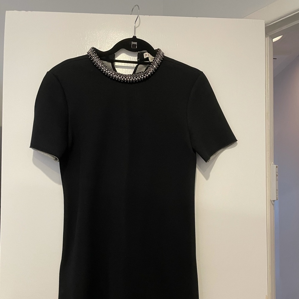REISS black dress with jeweled collar, size 6